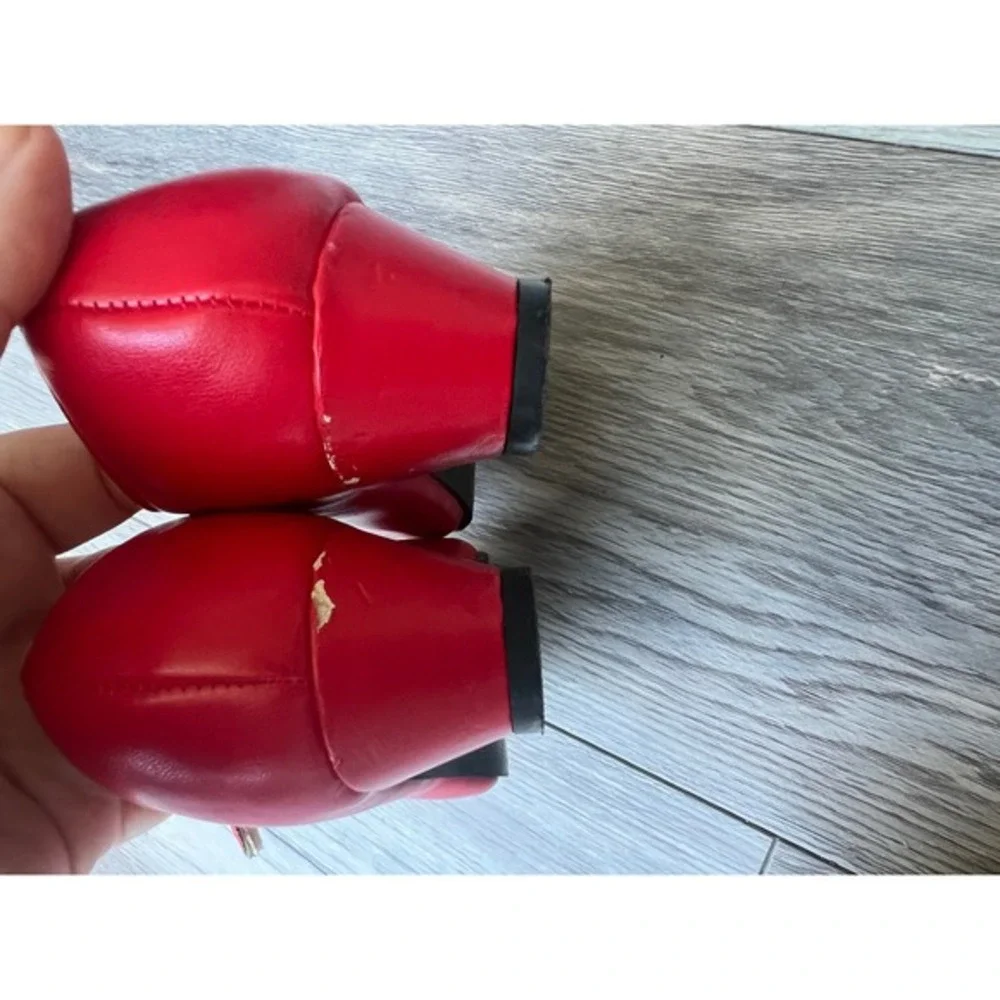 Flamenca Kids Red Mary Jane‎ Dance Shoes Block Heel Buckle Strap Size 27